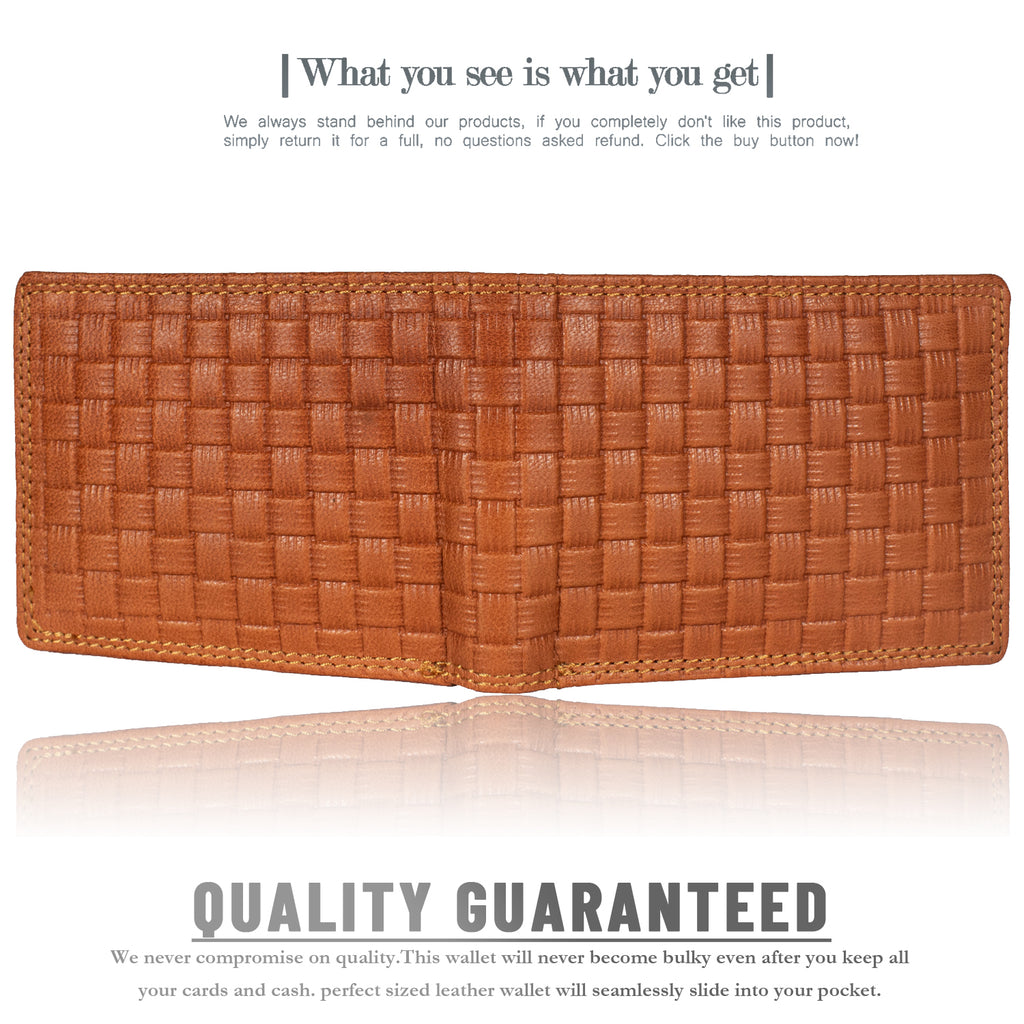 DOECRAFT Men Casual, Formal Orange Genuine Leather Wallet (8 Card Slots)