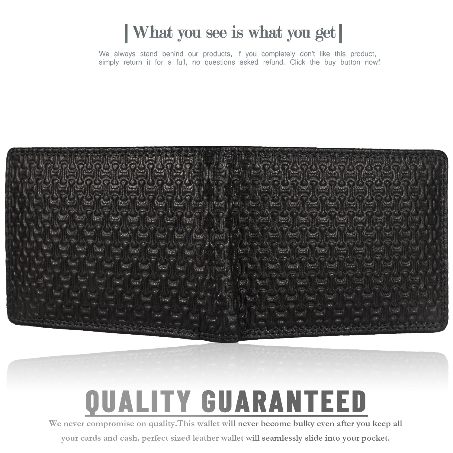 DOECRAFT Men Casual, Formal Black Genuine Leather Wallet (8 Card Slots)