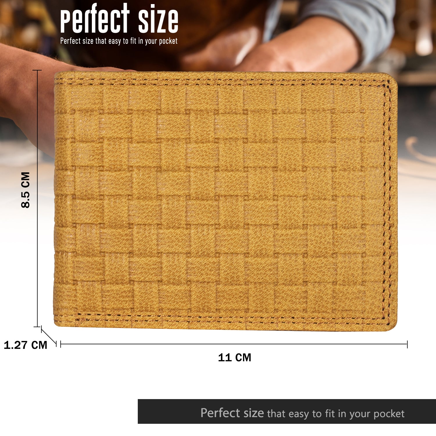 DOECRAFT Men Casual, Formal Yellow Genuine Leather Wallet (8 Card Slots)