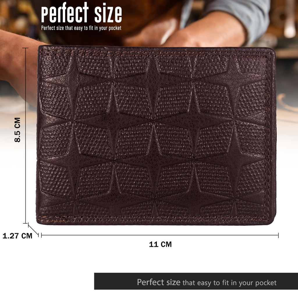 DOECRAFT Men Casual, Formal Brown Genuine Leather Wallet (8 Card Slots)