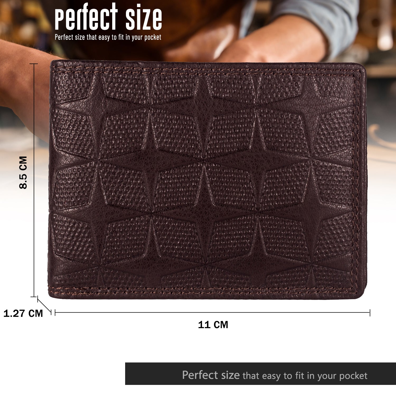 DOECRAFT Men Casual, Formal Brown Genuine Leather Wallet (8 Card Slots)