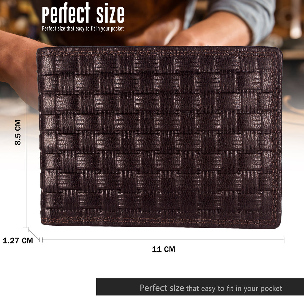 DOECRAFT Men Casual, Formal Brown Genuine Leather Wallet (8 Card Slots)