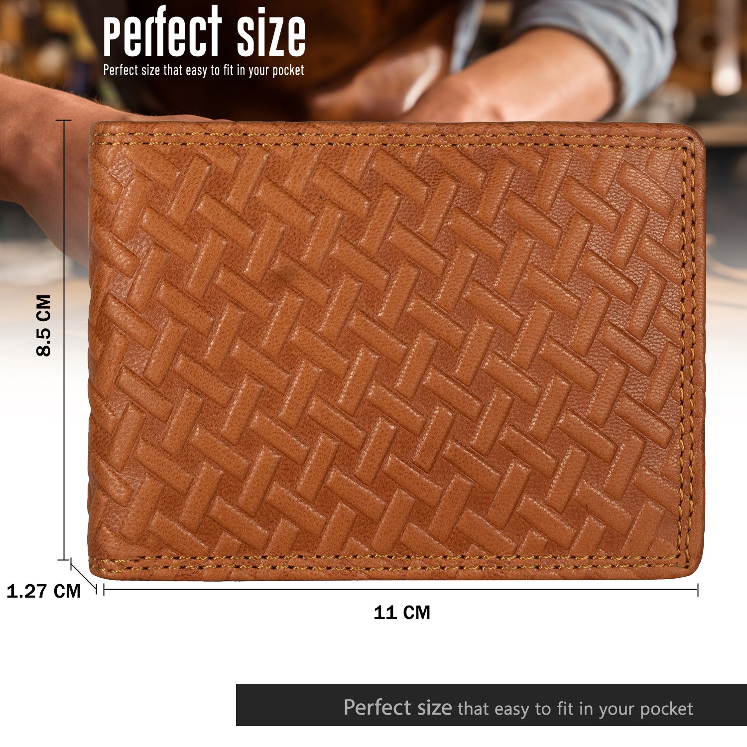 DOECRAFT Men Casual, Formal Orange Genuine Leather Wallet (8 Card Slots)