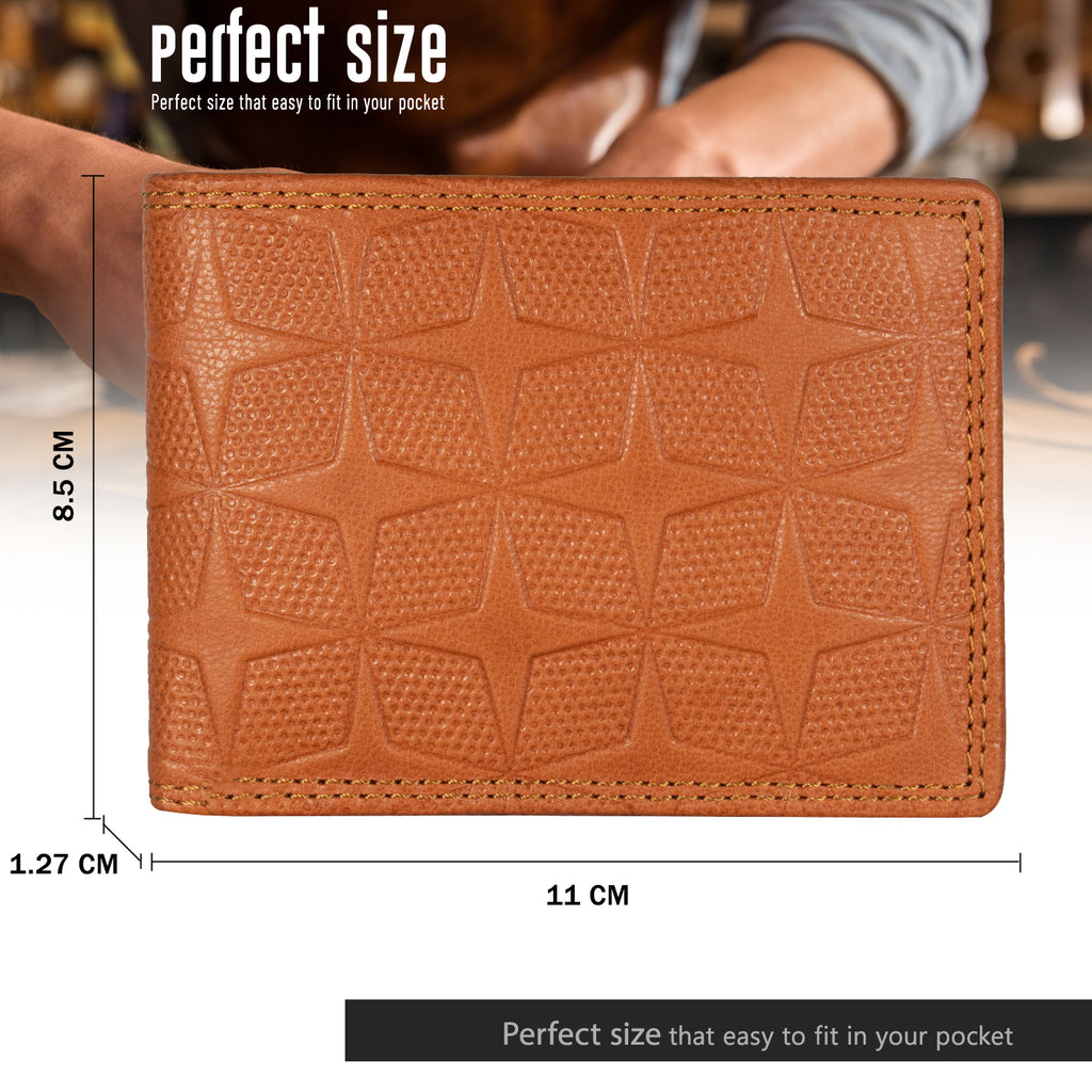 DOECRAFT Men Casual, Formal Orange Genuine Leather Wallet (8 Card Slots)