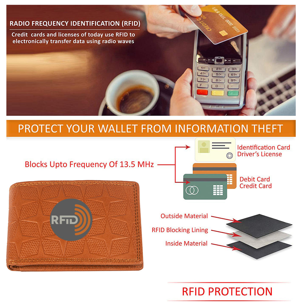 DOECRAFT Men Casual, Formal Orange Genuine Leather Wallet (8 Card Slots)