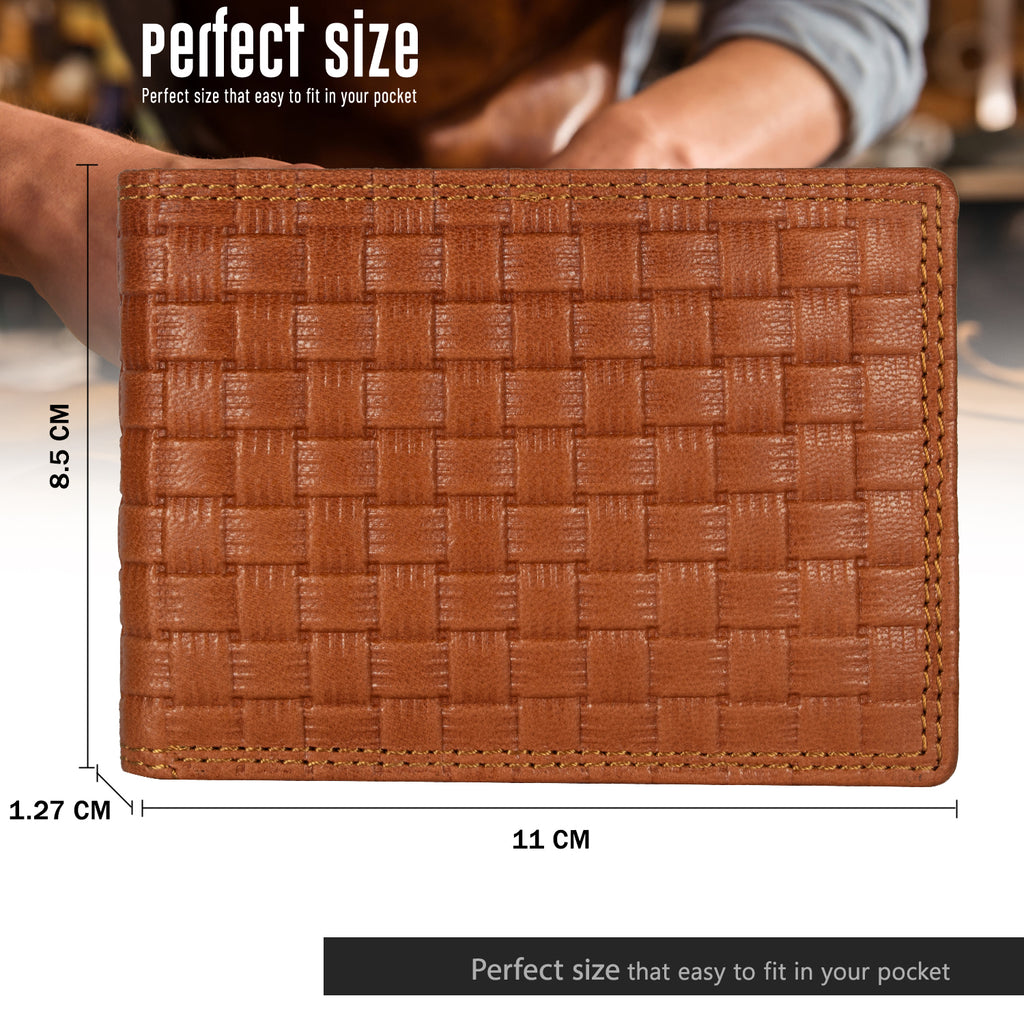 DOECRAFT Men Casual, Formal Orange Genuine Leather Wallet (8 Card Slots)