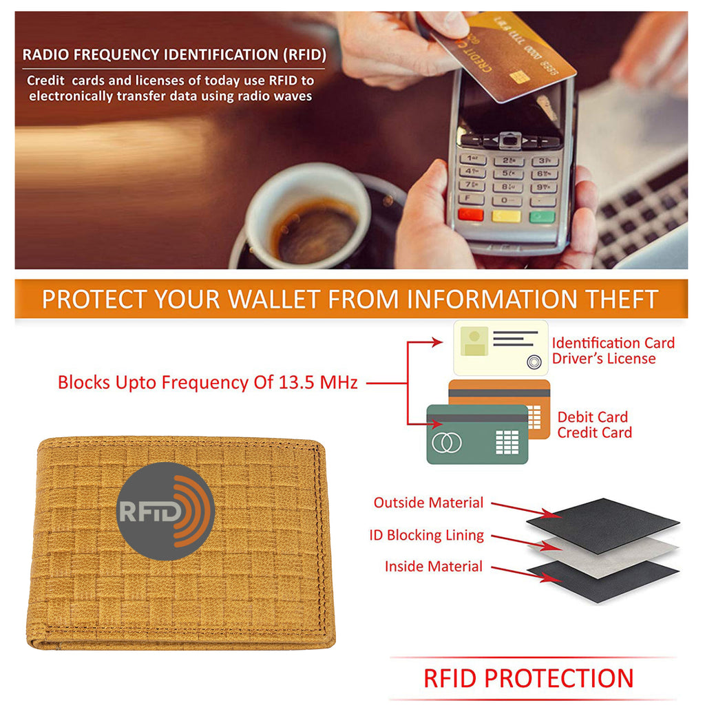 DOECRAFT Men Casual, Formal Yellow Genuine Leather Wallet (8 Card Slots)