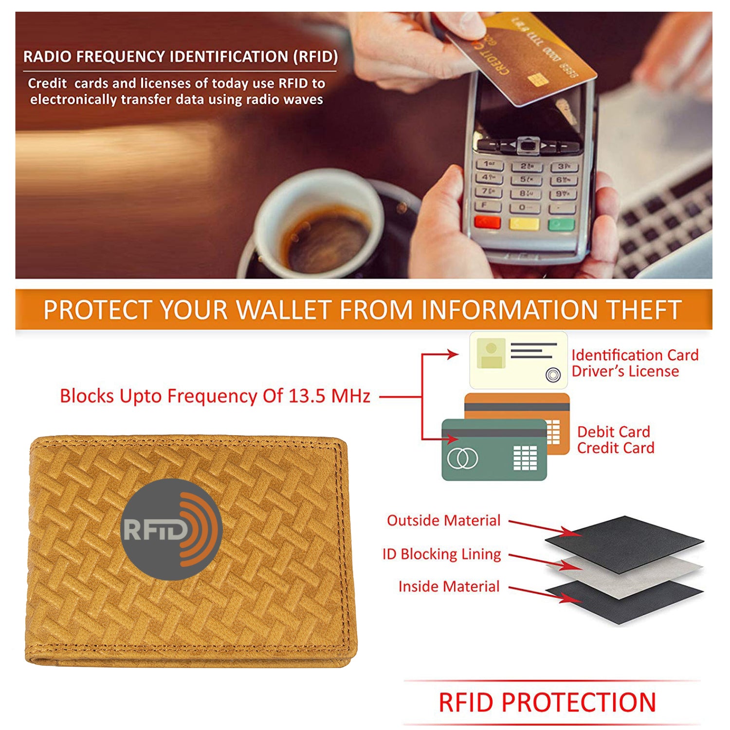 DOECRAFT Men Casual, Formal Yellow Genuine Leather Wallet (8 Card Slots)