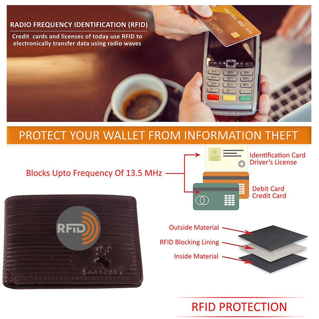 DOECRAFT Men Casual, Formal Brown Genuine Leather Wallet (8 Card Slots)