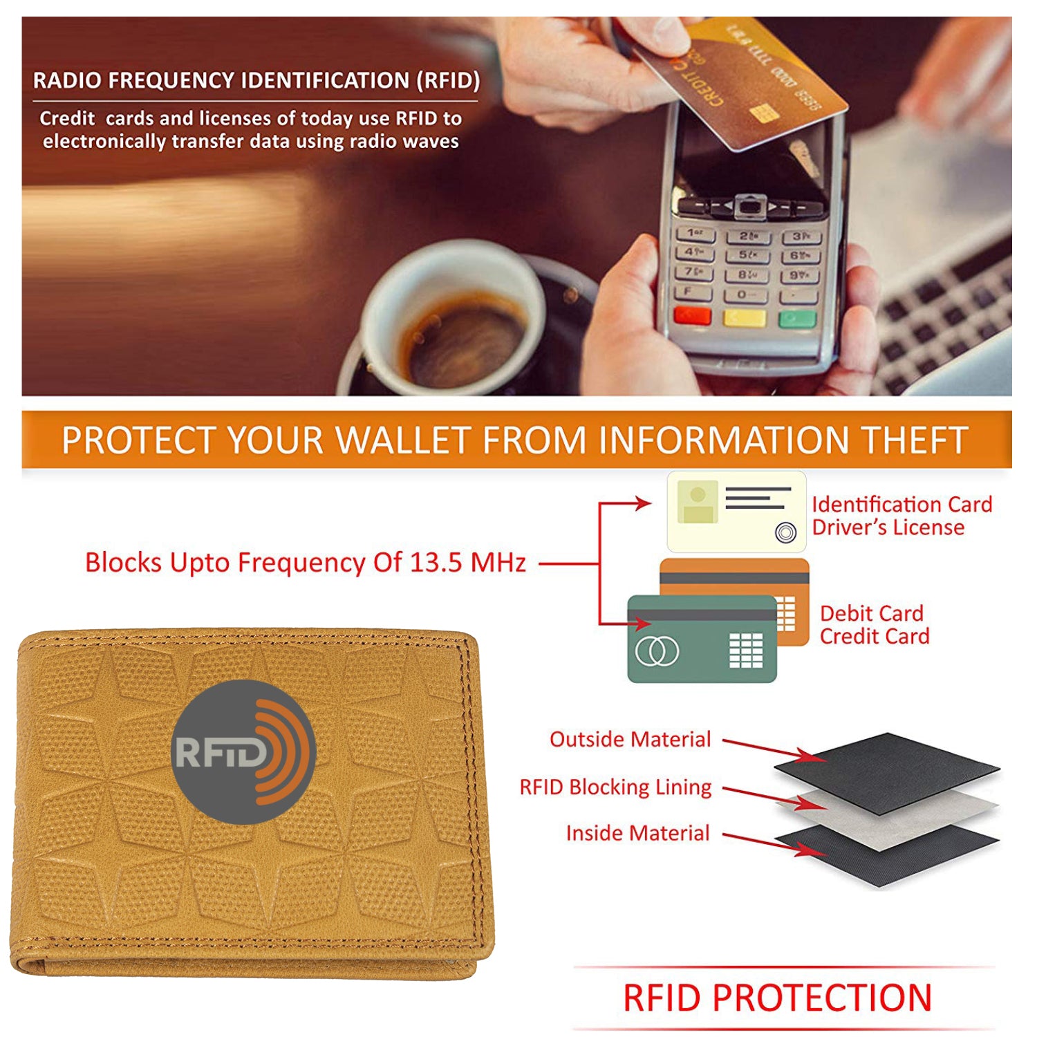 DOECRAFT Men Casual, Formal Yellow Genuine Leather Wallet (8 Card Slots)