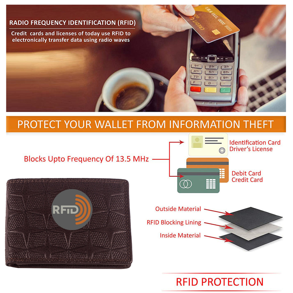 DOECRAFT Men Casual, Formal Brown Genuine Leather Wallet (8 Card Slots)