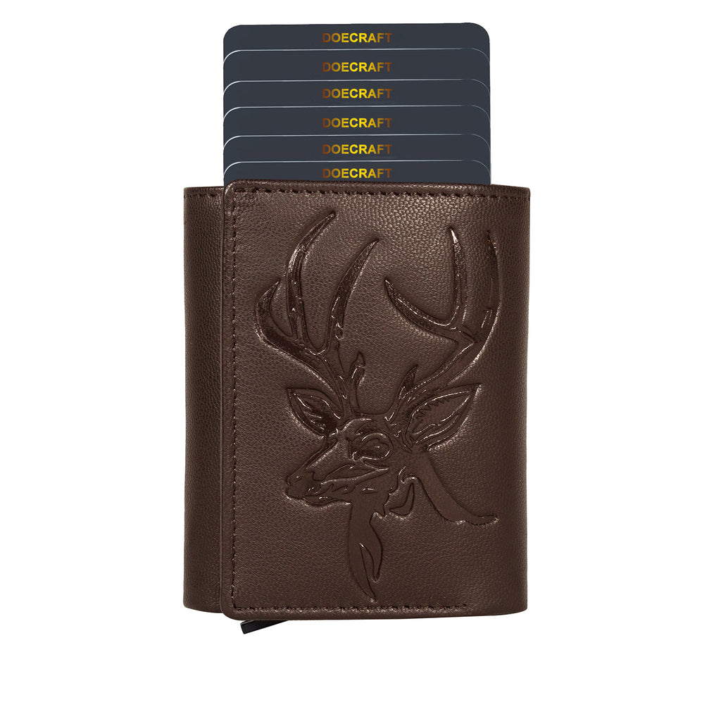 DOECRAFT Men Casual, Formal Brown Genuine Leather Wallet (8 Card Slots)