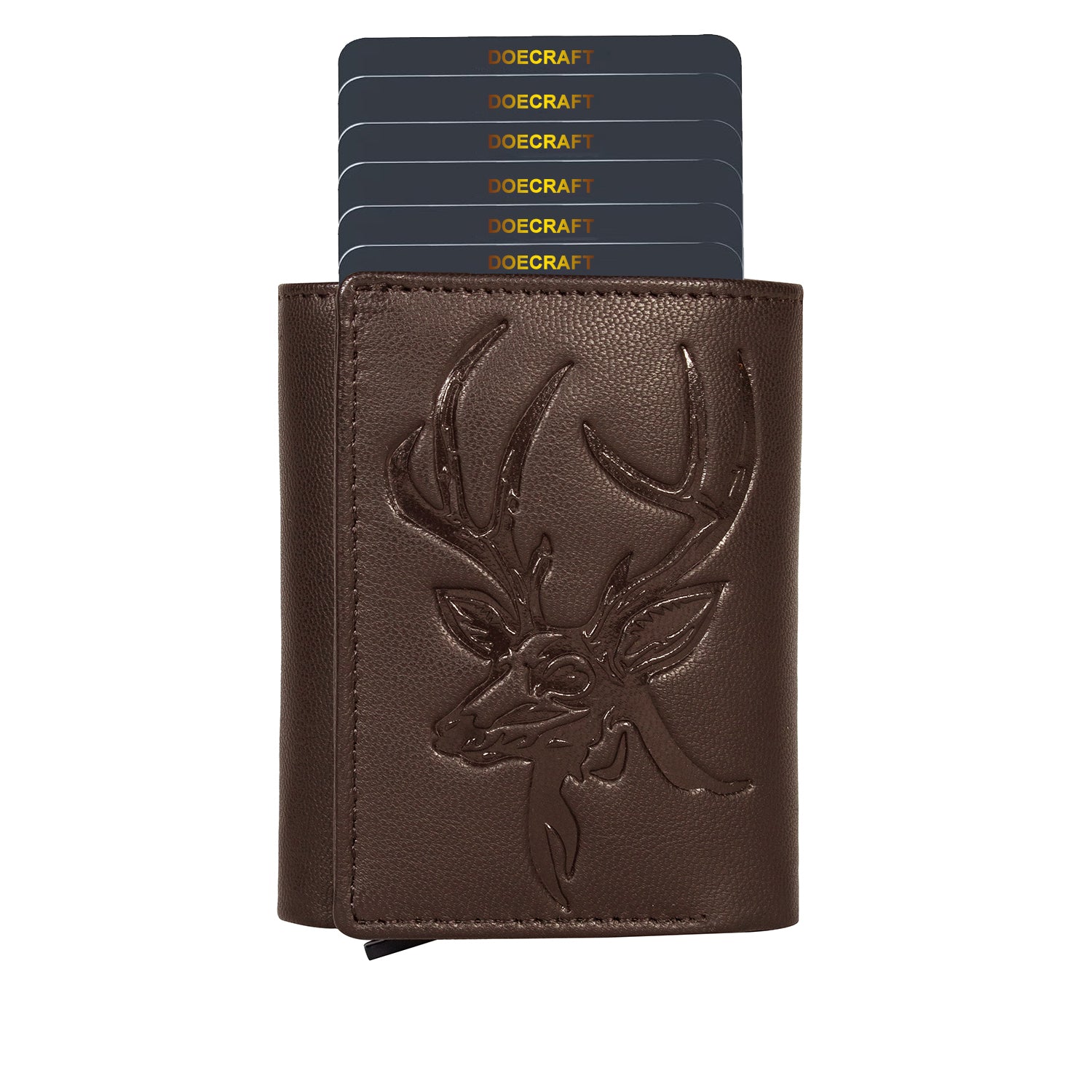 DOECRAFT Men Casual, Formal Brown Genuine Leather Wallet (8 Card Slots)