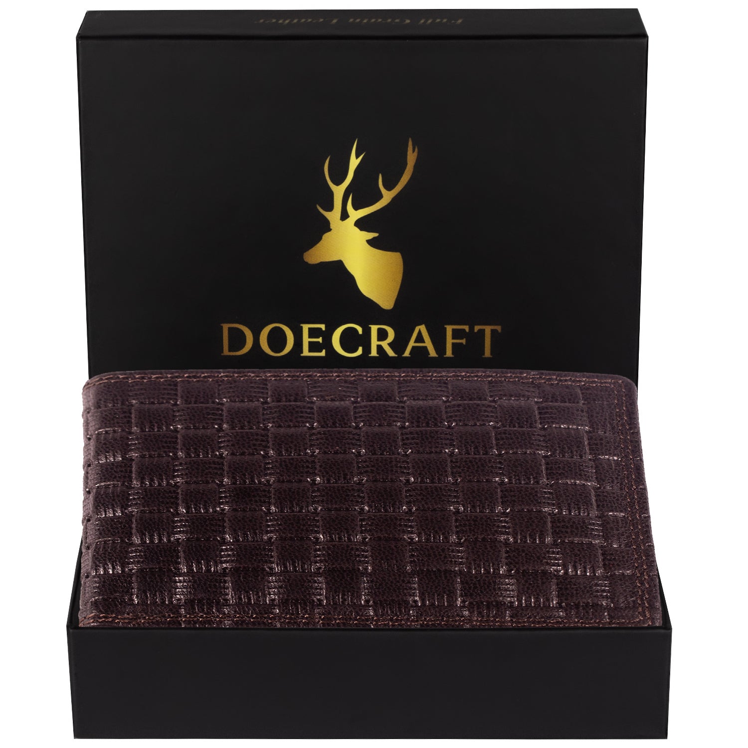 DOECRAFT Men Casual, Formal Brown Genuine Leather Wallet (8 Card Slots)