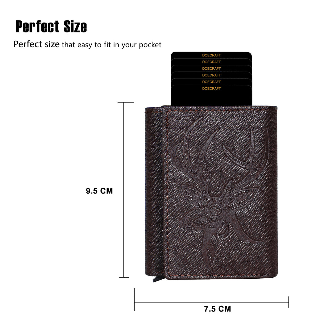 DOECRAFT Men Casual, Formal Brown, Black Genuine Leather Wallet (8 Card Slots)
