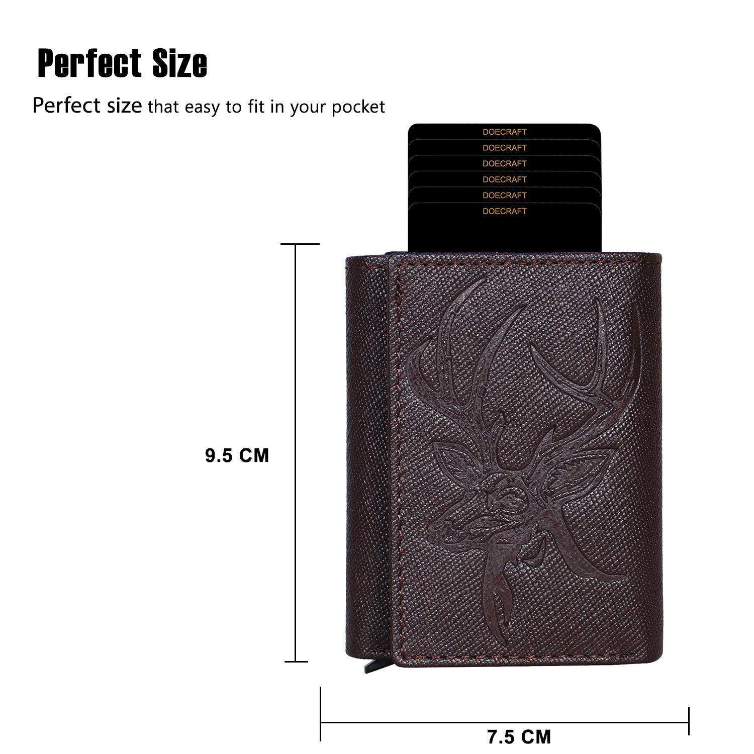 DOECRAFT Men Casual, Formal Brown, Black Genuine Leather Wallet (8 Card Slots)