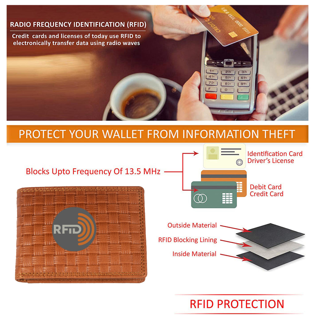 DOECRAFT Men Casual, Formal Orange Genuine Leather Wallet (8 Card Slots)