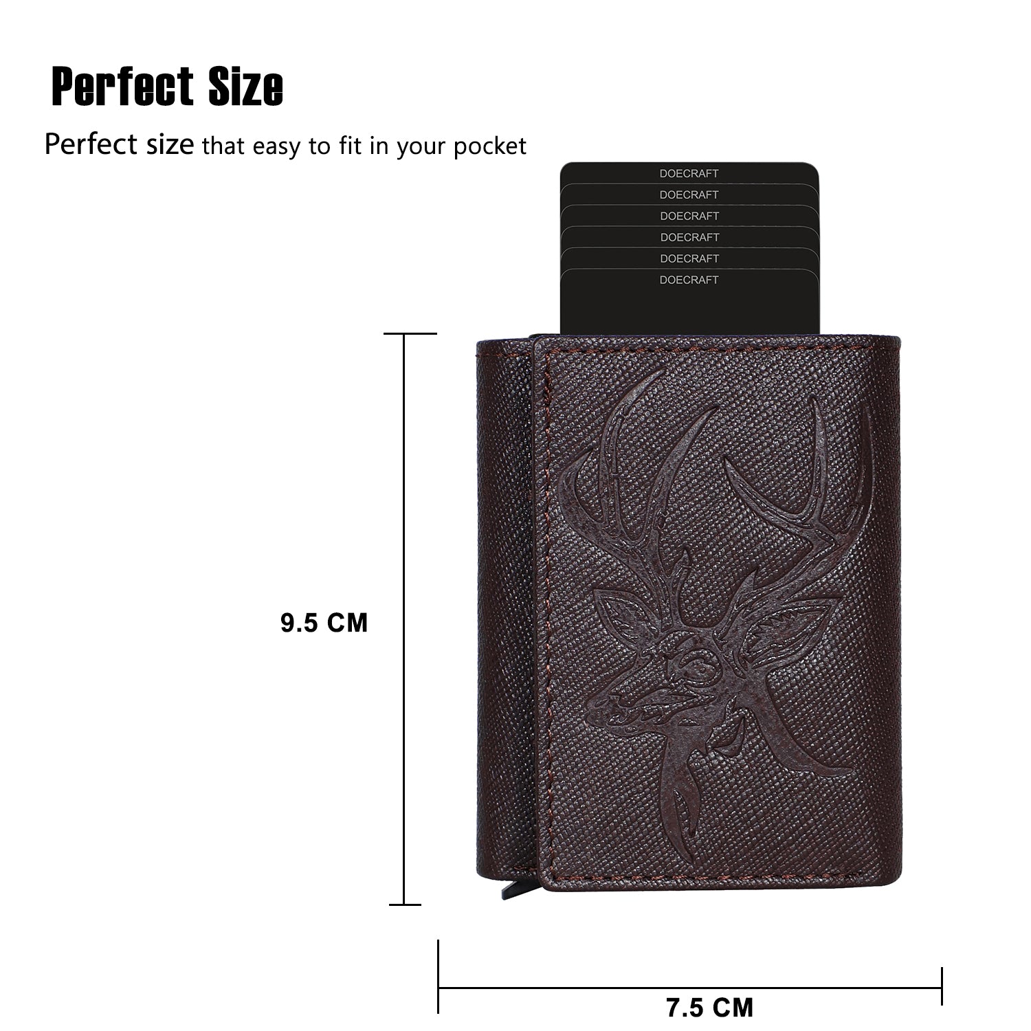 DOECRAFT Men Casual, Formal Brown Saffiano Genuine Leather Wallet (8 Card Slots)