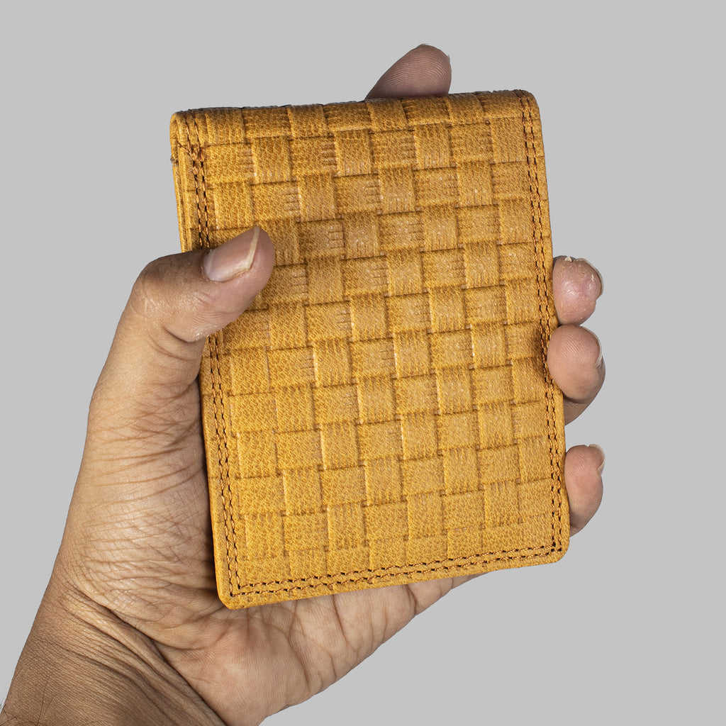 DOECRAFT Men Casual, Formal Yellow Genuine Leather Wallet (8 Card Slots)