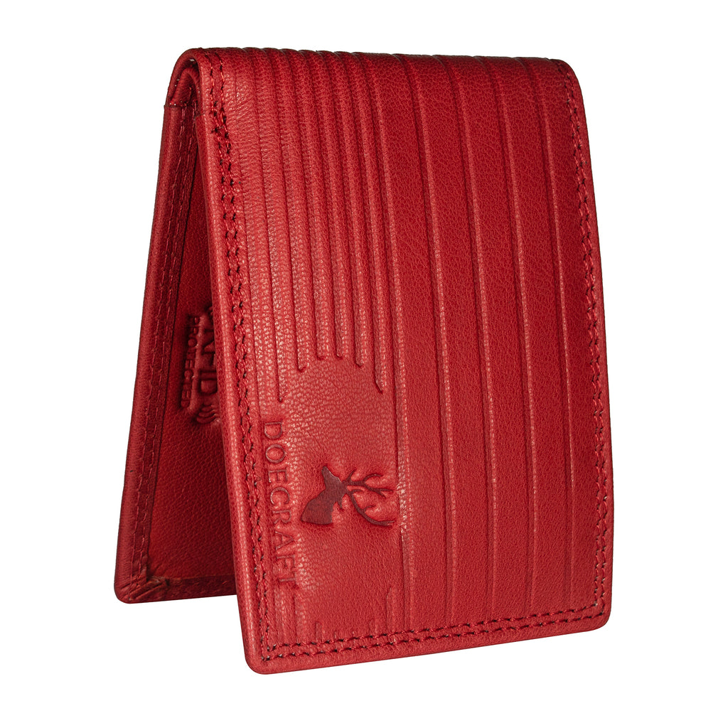 DOECRAFT Men Casual, Formal Red Genuine Leather Wallet (8 Card Slots)