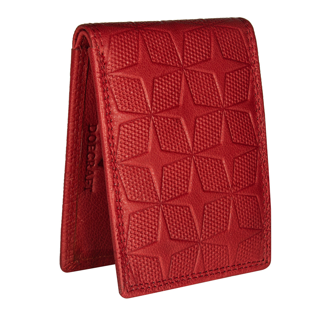 DOECRAFT Men Casual, Formal, Trendy Red Genuine Leather Wallet (8 Card Slots)