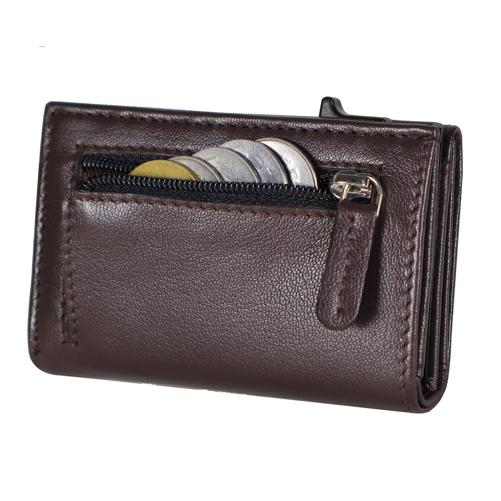 DOECRAFT Men Casual, Formal Brown, Black Genuine Leather, Aluminium Wallet (10 Card Slots)