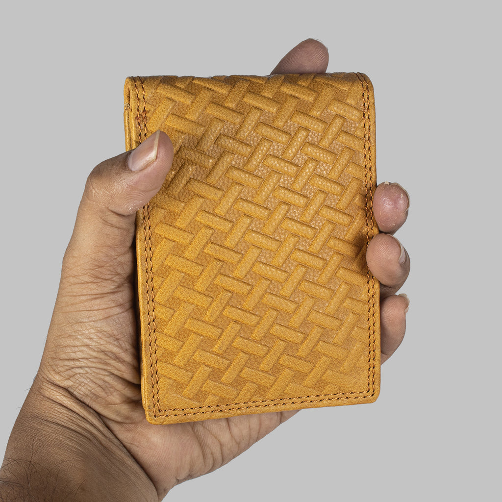 DOECRAFT Men Casual, Formal Yellow Genuine Leather Wallet (8 Card Slots)