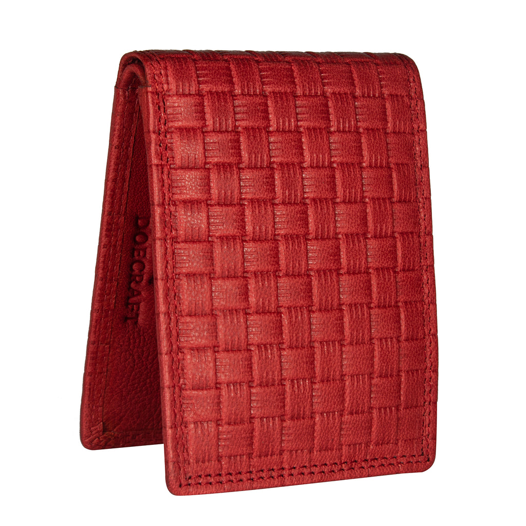 DOECRAFT Men Casual, Formal, Trendy Red Genuine Leather Wallet (8 Card Slots)