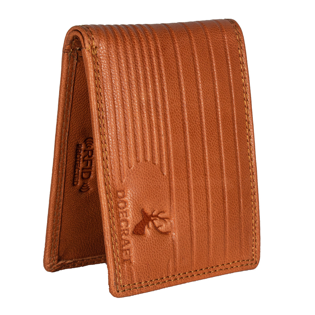 DOECRAFT Men Casual, Formal Orange Genuine Leather Wallet (8 Card Slots)