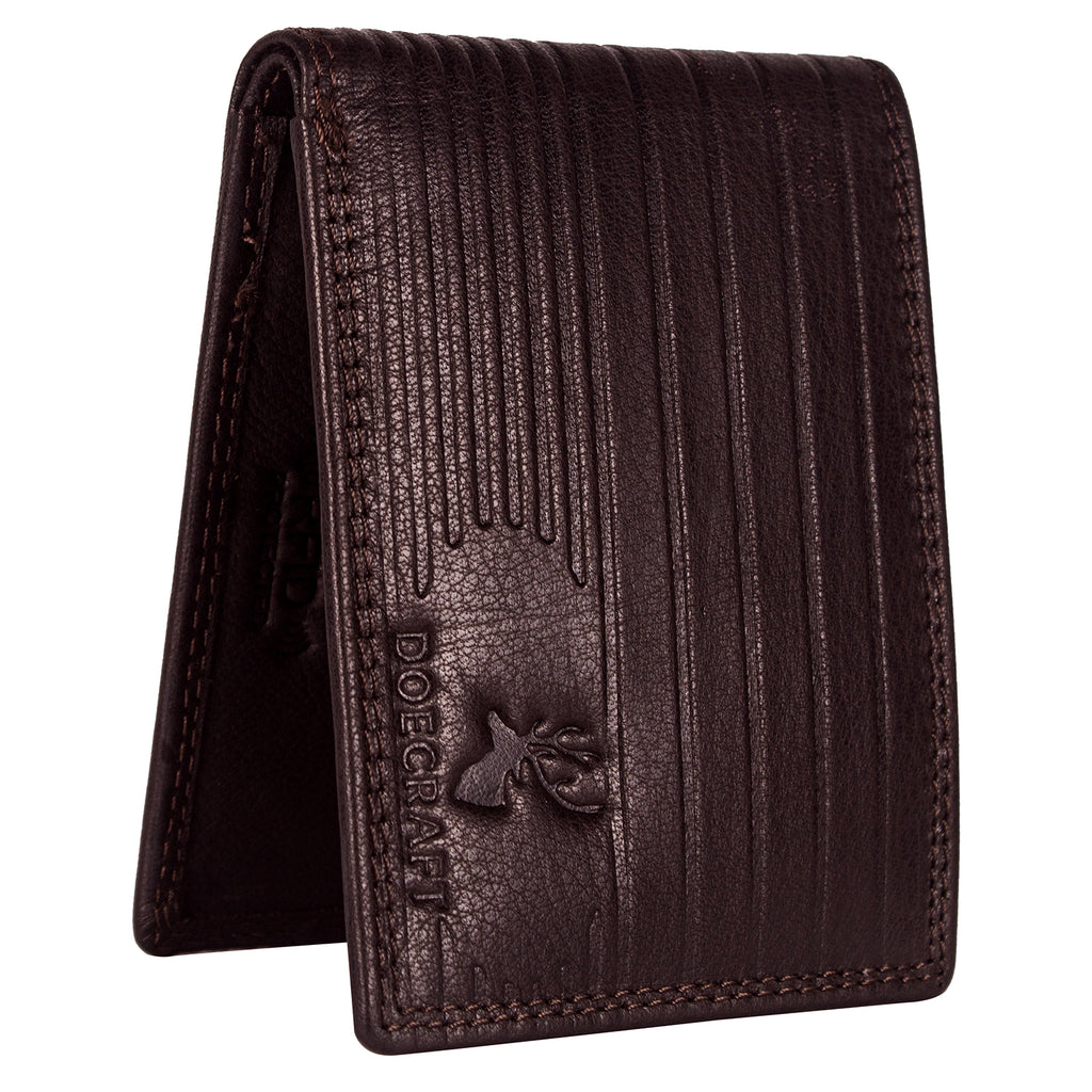 DOECRAFT Men Casual, Formal Brown Genuine Leather Wallet (8 Card Slots)