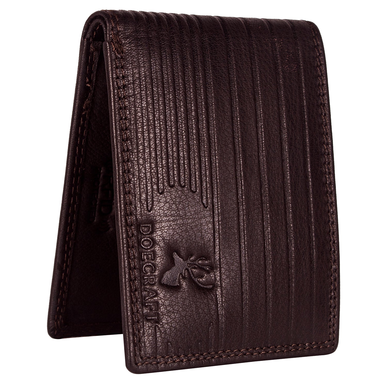 DOECRAFT Men Casual, Formal Brown Genuine Leather Wallet (8 Card Slots)