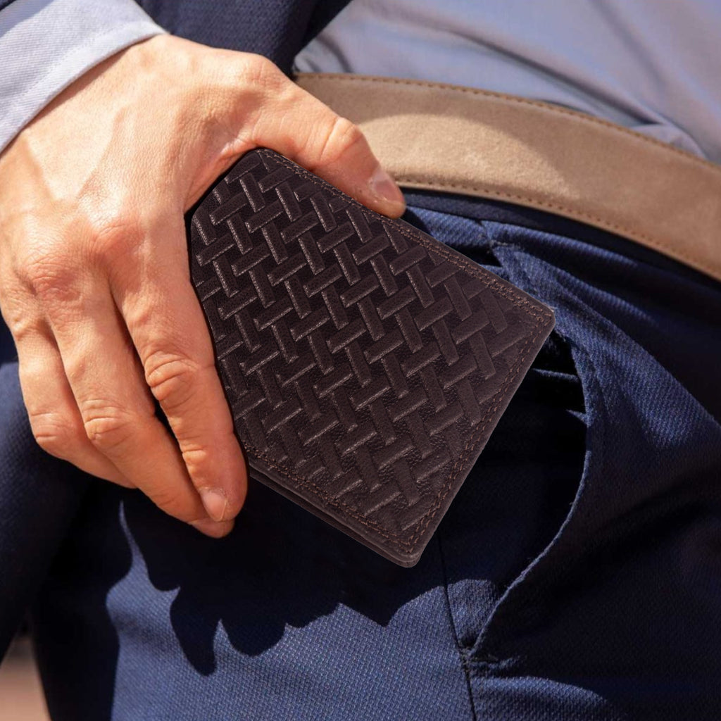 DOECRAFT Men Casual, Formal Brown Genuine Leather Wallet (8 Card Slots)