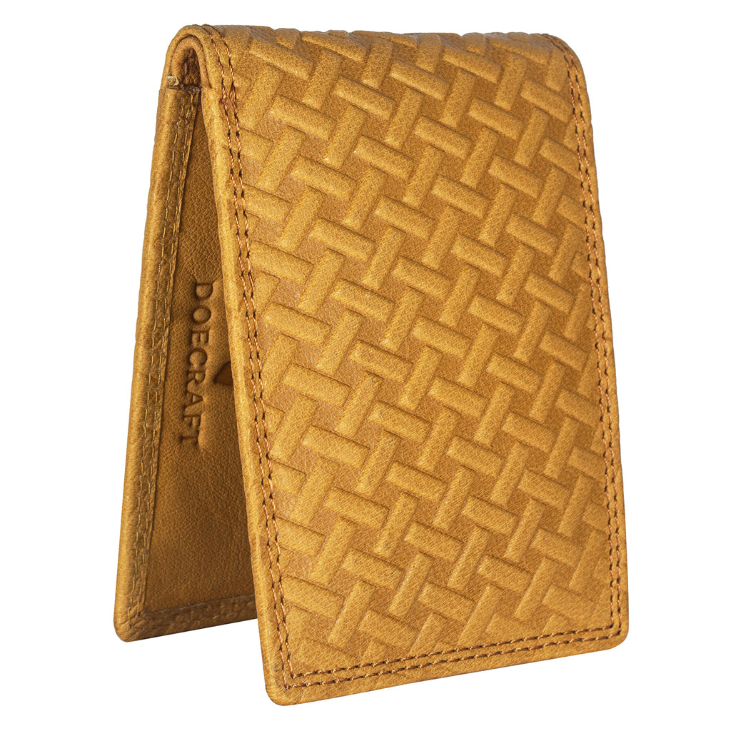 DOECRAFT Men Casual, Formal Yellow Genuine Leather Wallet (8 Card Slots)