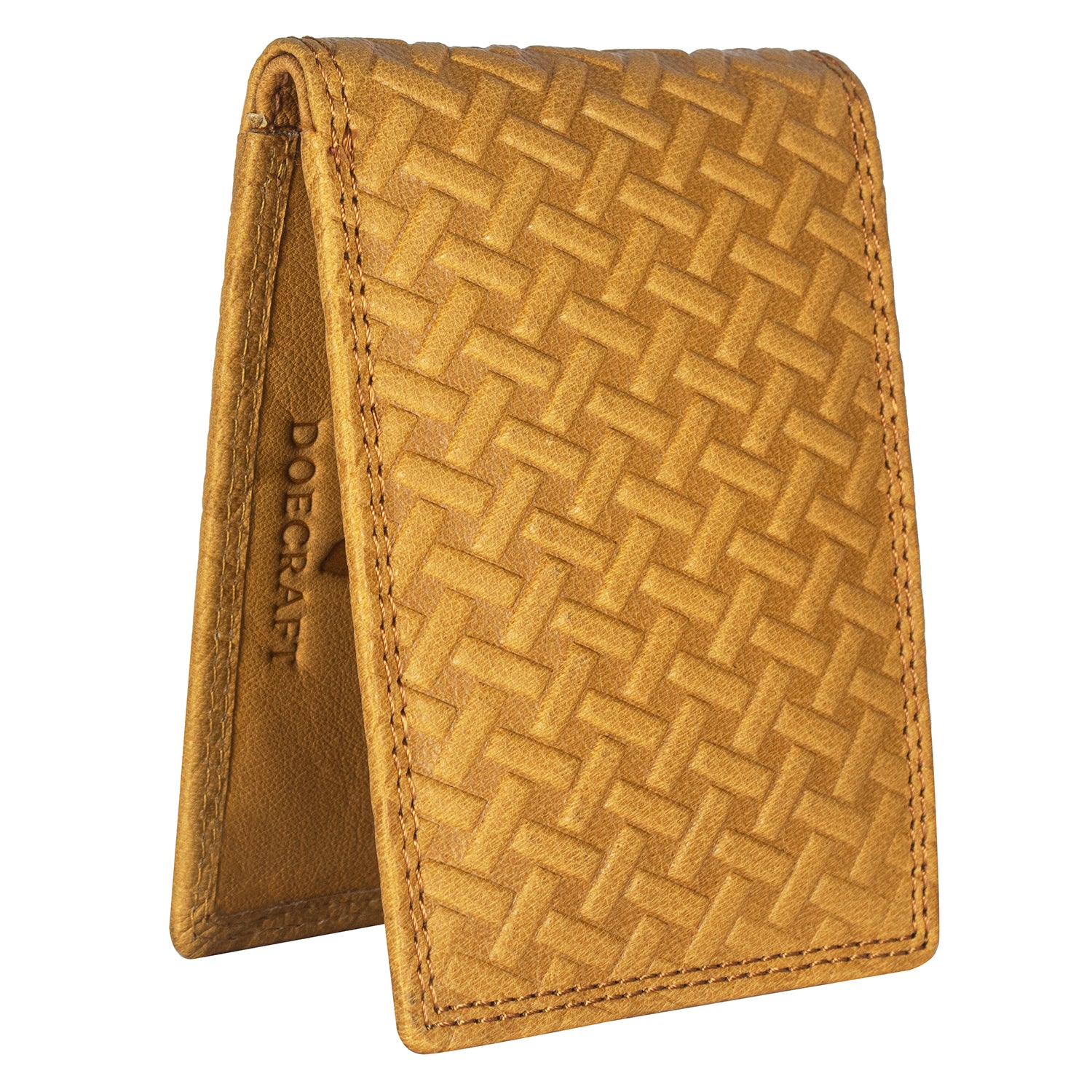 DOECRAFT Men Casual, Formal Yellow Genuine Leather Wallet (8 Card Slots)