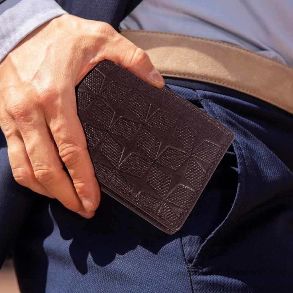 DOECRAFT Men Casual, Formal Brown Genuine Leather Wallet (8 Card Slots)