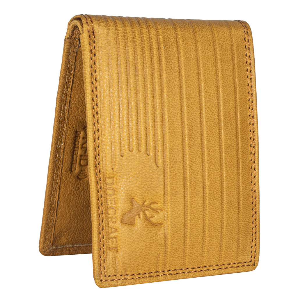 DOECRAFT Men Casual, Formal Yellow Genuine Leather Wallet (8 Card Slots)