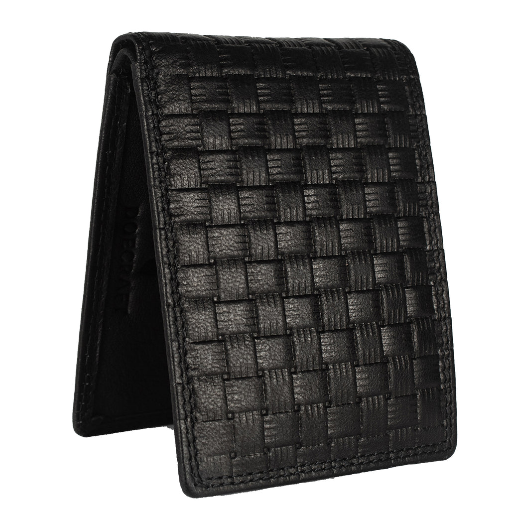 DOECRAFT Men Casual, Formal Black Genuine Leather Wallet (8 Card Slots)