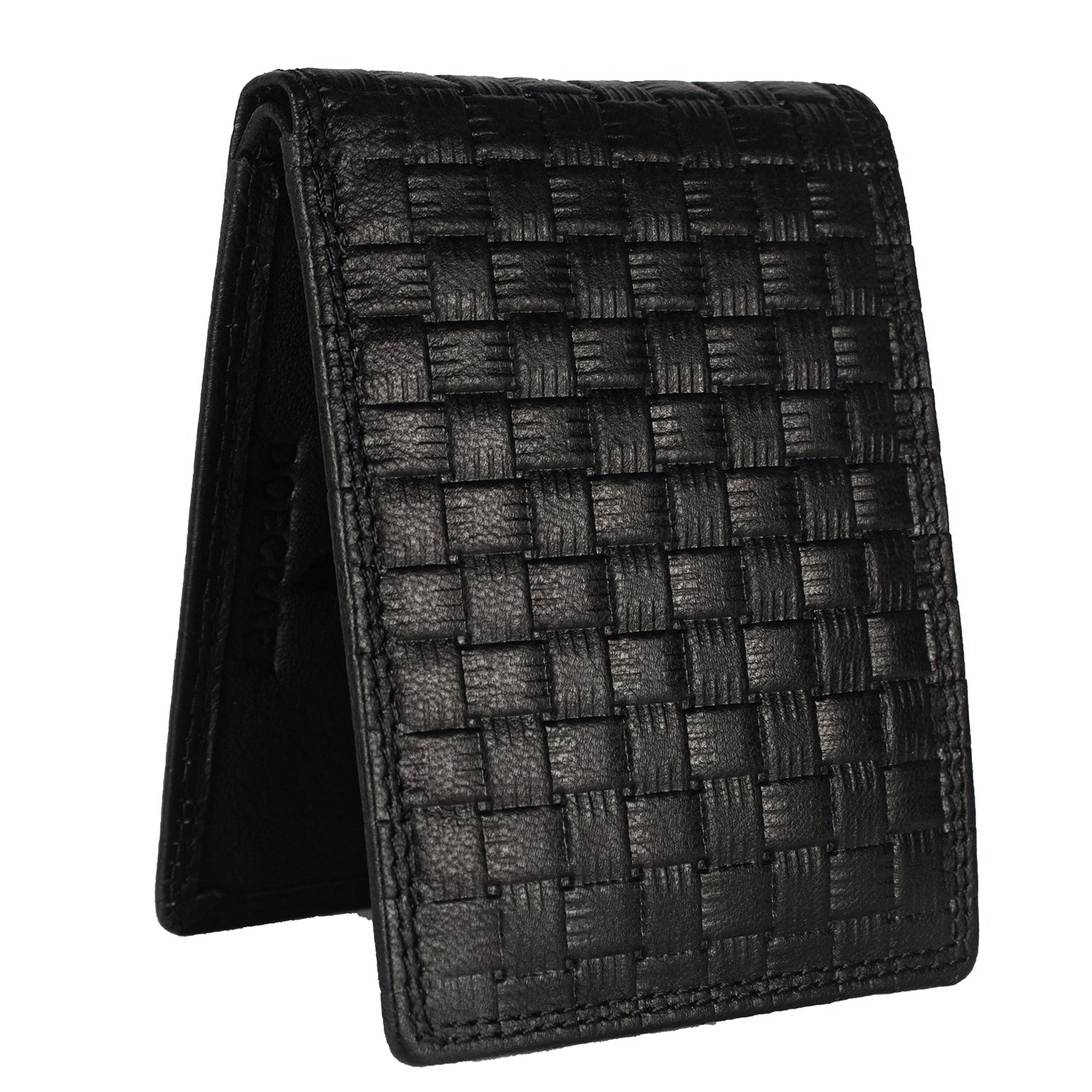 DOECRAFT Men Casual, Formal Black Genuine Leather Wallet (8 Card Slots)