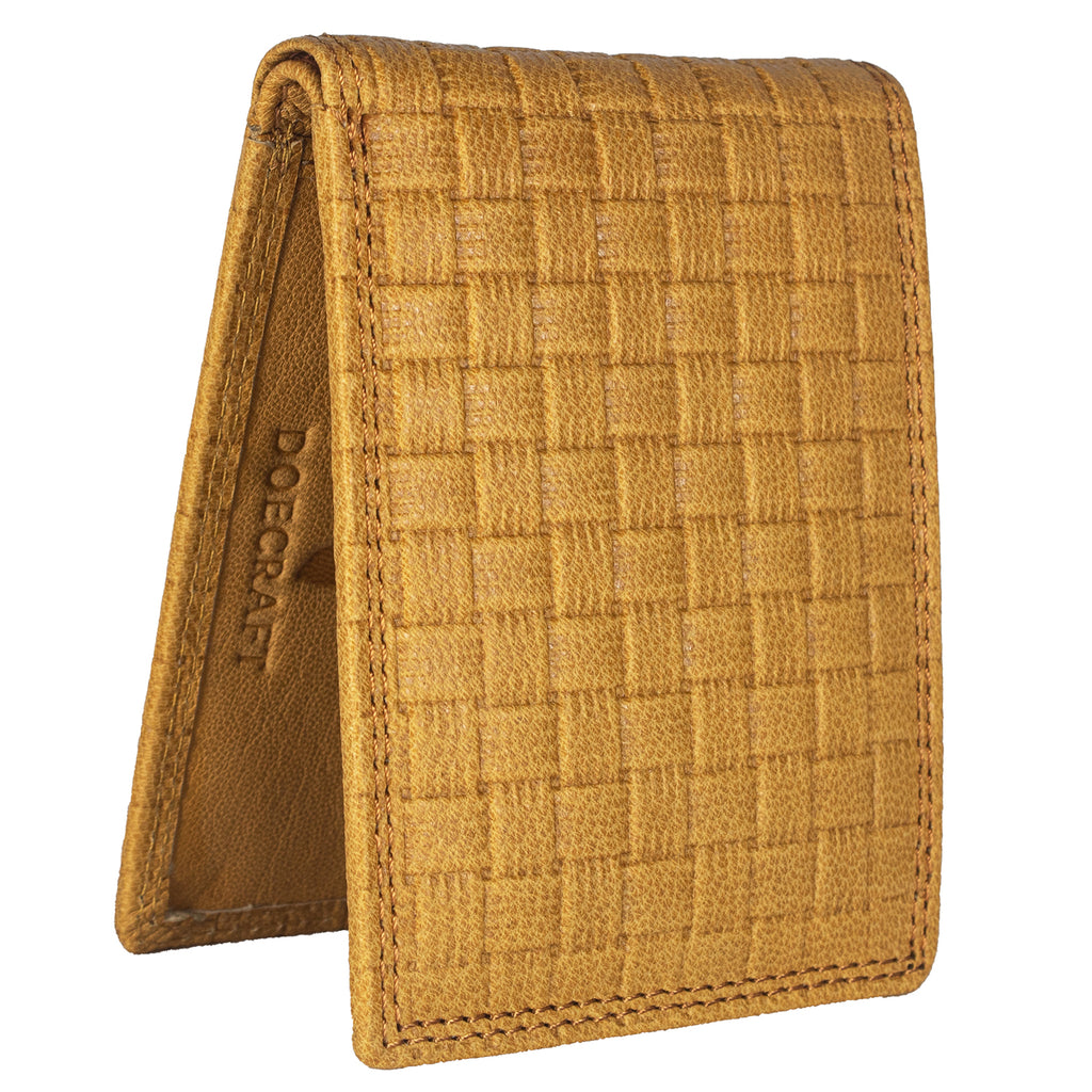 DOECRAFT Men Casual, Formal Yellow Genuine Leather Wallet (8 Card Slots)