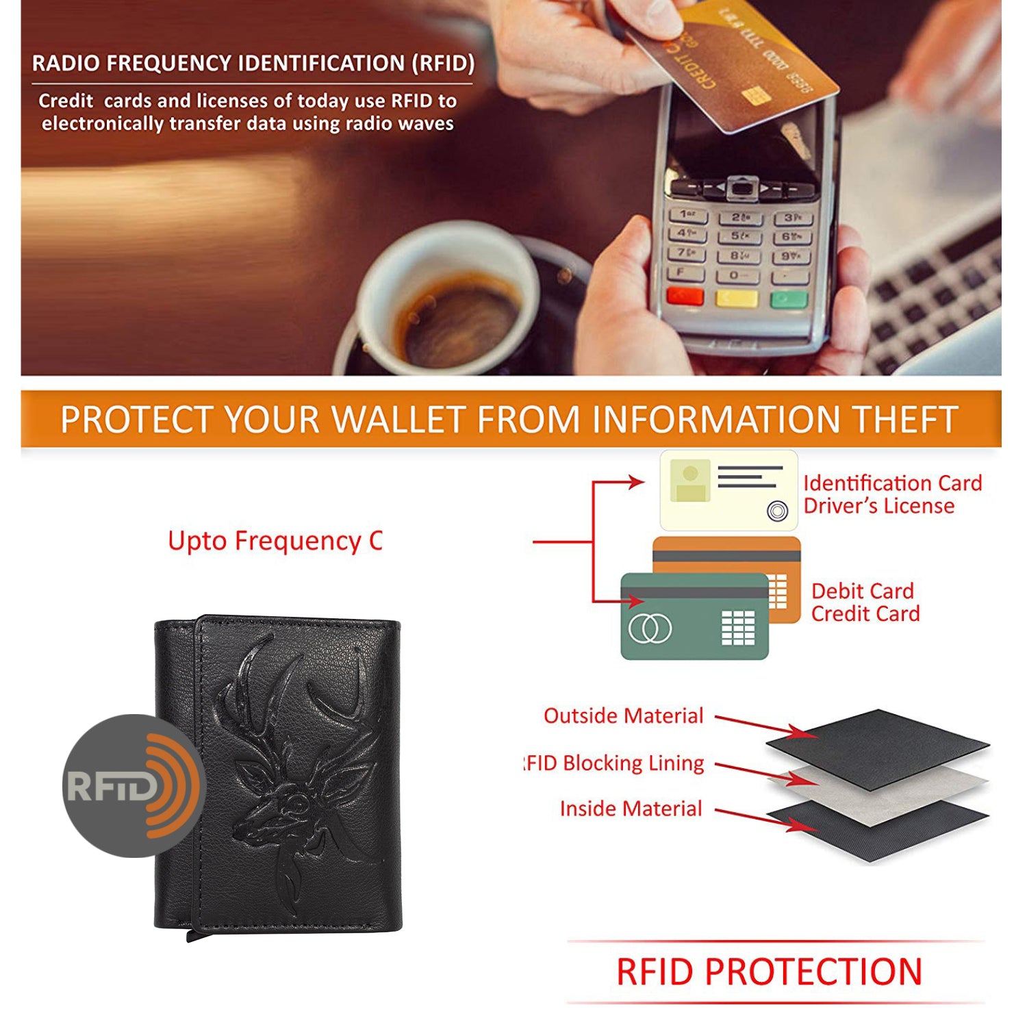 DOECRAFT Men Casual, Formal Black Genuine Leather Wallet (8 Card Slots)