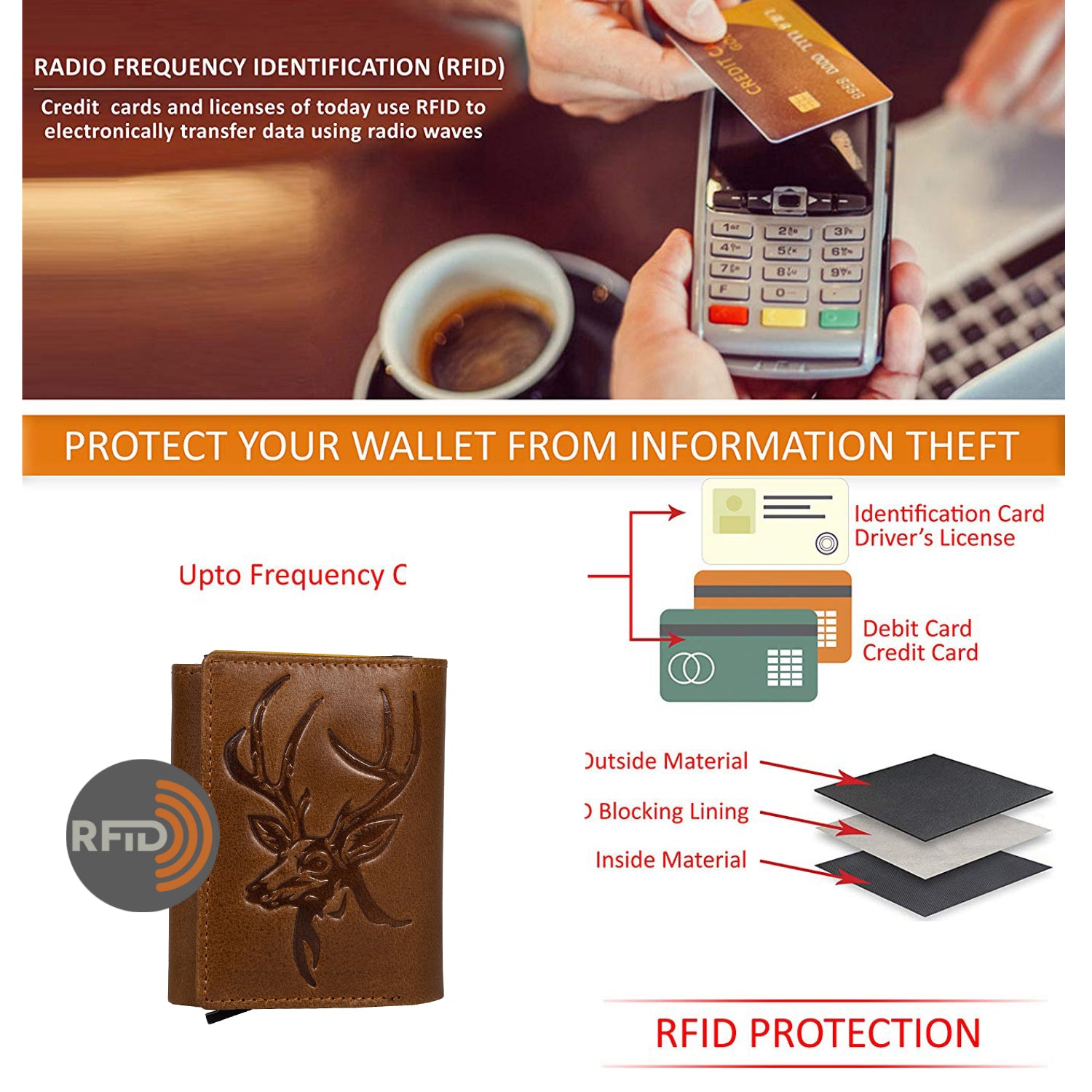 DOECRAFT Men Casual, Formal Tan, Black Genuine Leather Wallet (8 Card Slots)