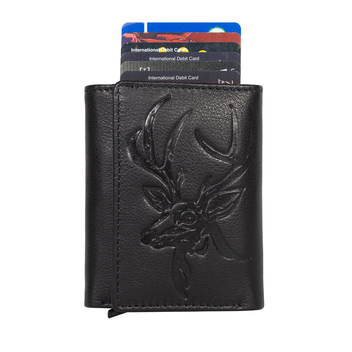 DOECRAFT Men Casual, Formal Black Genuine Leather Wallet (8 Card Slots)