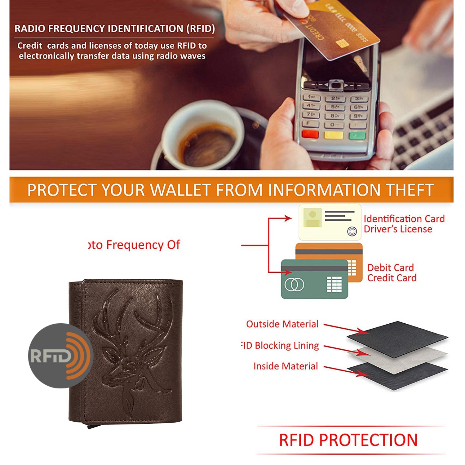 DOECRAFT Men Casual, Formal Brown Genuine Leather Wallet (8 Card Slots)