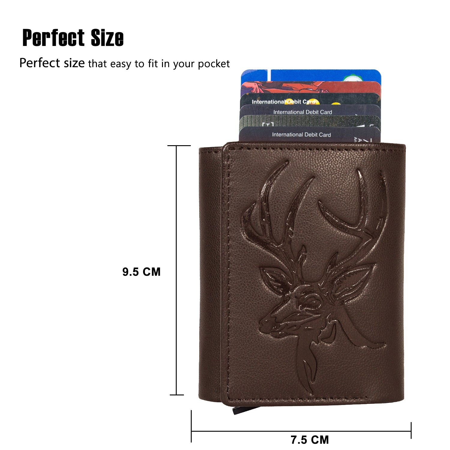 DOECRAFT Men Casual, Formal Brown Genuine Leather Wallet (8 Card Slots)