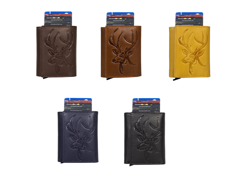 DOECRAFT Men Casual, Formal Brown, Silver Genuine Leather Wallet (8 Card Slots)